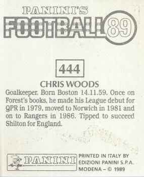 1988-89 Panini Football 89 (UK) #444 Chris Woods Back