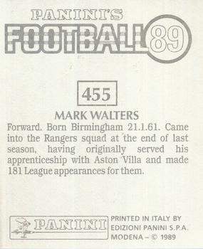 1988-89 Panini Football 89 (UK) #455 Mark Walters Back