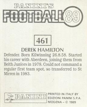 1988-89 Panini Football 89 (UK) #461 Derek Hamilton Back