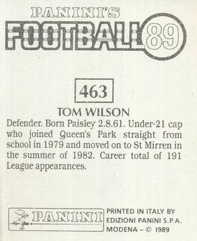 1988-89 Panini Football 89 (UK) #463 Tom Wilson Back