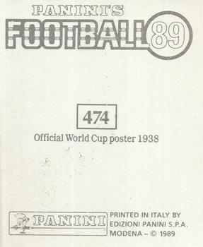 1988-89 Panini Football 89 (UK) #474 France 1938 Back