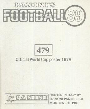 1988-89 Panini Football 89 (UK) #479 Argentina 1978 Back