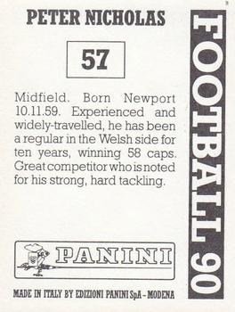 1989-90 Panini Football 90 (UK) #57 Peter Nicholas Back