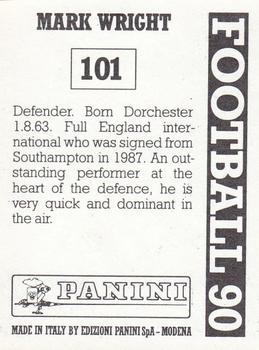 1989-90 Panini Football 90 (UK) #101 Mark Wright Back