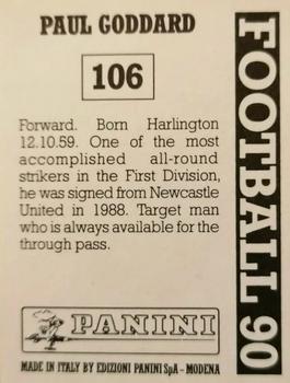 1989-90 Panini Football 90 (UK) #106 Paul Goddard Back