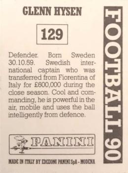 1989-90 Panini Football 90 (UK) #129 Glenn Hysen Back