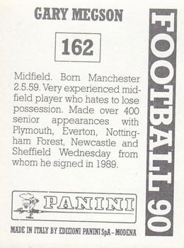 1989-90 Panini Football 90 (UK) #162 Gary Megson Back
