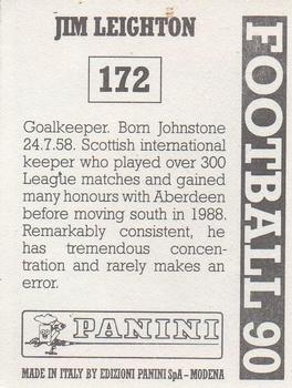 1989-90 Panini Football 90 (UK) #172 Jim Leighton Back