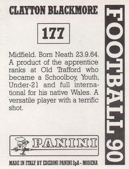 1989-90 Panini Football 90 (UK) #177 Clayton Blackmore Back
