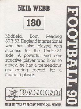1989-90 Panini Football 90 (UK) #180 Neil Webb Back