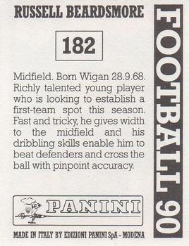 1989-90 Panini Football 90 (UK) #182 Russell Beardsmore Back