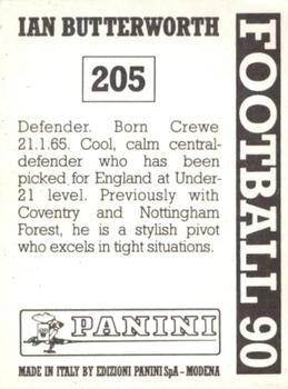 1989-90 Panini Football 90 (UK) #205 Ian Butterworth Back