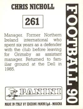 1989-90 Panini Football 90 (UK) #261 Chris Nicholl Back