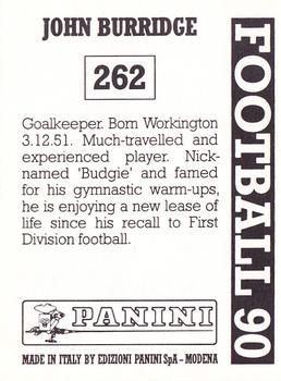 1989-90 Panini Football 90 (UK) #262 John Burridge Back