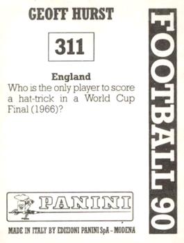 1989-90 Panini Football 90 (UK) #311 Geoff Hurst Back