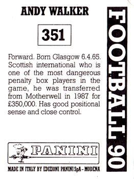 1989-90 Panini Football 90 (UK) #351 Andy Walker Back