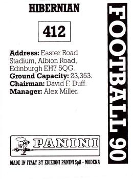 1989-90 Panini Football 90 (UK) #412 Hibernian Club Badge Back