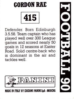 1989-90 Panini Football 90 (UK) #415 Gordon Rae Back