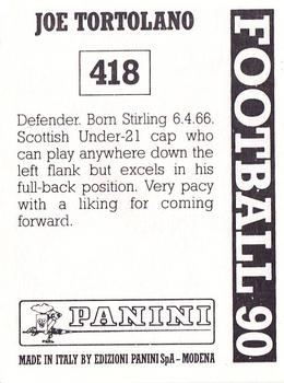 1989-90 Panini Football 90 (UK) #418 Joe Tortolano Back