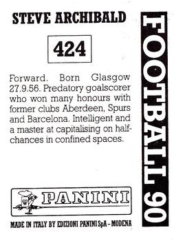 1989-90 Panini Football 90 (UK) #424 Steve Archibald Back