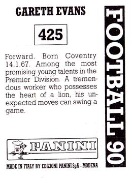 1989-90 Panini Football 90 (UK) #425 Gareth Evans Back