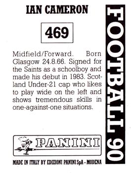 1989-90 Panini Football 90 (UK) #469 Ian Cameron Back