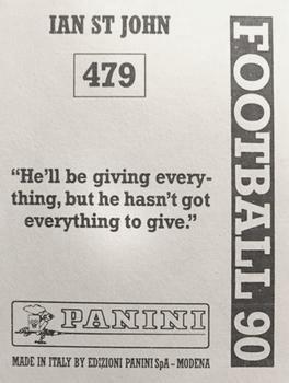 1989-90 Panini Football 90 (UK) #479 Ian St. John Back