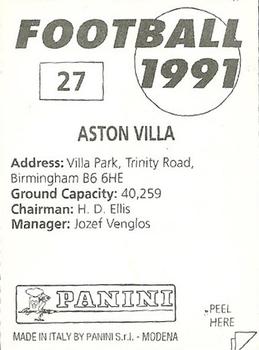 1990-91 Panini Football 91 (UK) #27 Club Badge Back