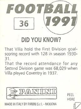 1990-91 Panini Football 91 (UK) #36 Action Back