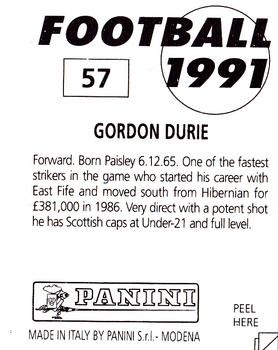 1990-91 Panini Football 91 (UK) #57 Gordon Durie Back