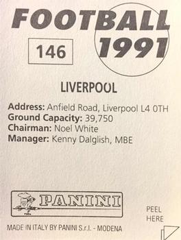 1991 Panini Football UK #146 Club Badge Back