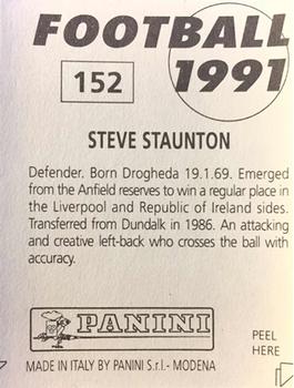 1990-91 Panini Football 91 (UK) #152 Steve Staunton Back