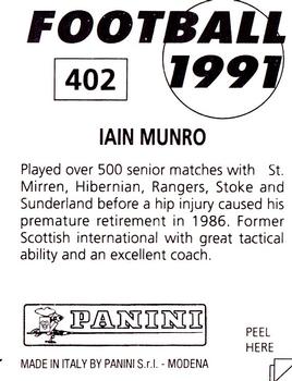 1990-91 Panini Football 91 (UK) #402 Iain Munro Back