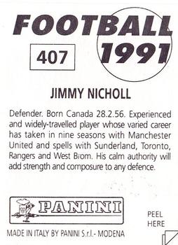 1990-91 Panini Football 91 (UK) #407 Jimmy Nicholl Back