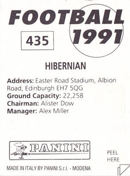 1990-91 Panini Football 91 (UK) #435 Hibernian Club Badge Back