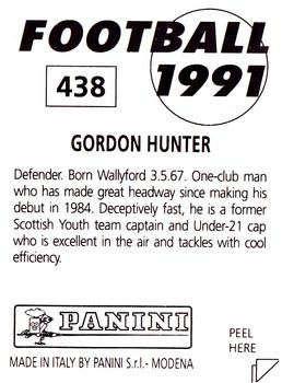 1990-91 Panini Football 91 (UK) #438 Gordon Hunter Back