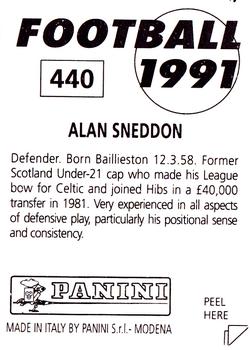 1990-91 Panini Football 91 (UK) #440 Alan Sneddon Back
