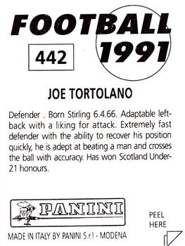 1990-91 Panini Football 91 (UK) #442 Joe Tortolano Back