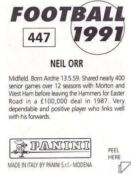 1990-91 Panini Football 91 (UK) #447 Neil Orr Back