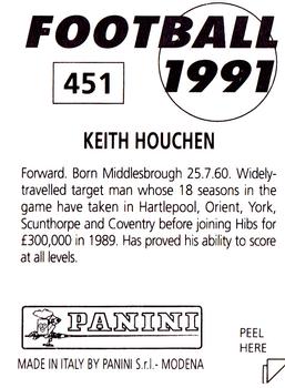 1990-91 Panini Football 91 (UK) #451 Keith Houchen Back