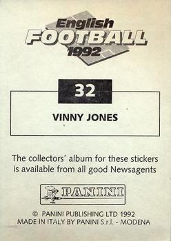 1991-92 Panini English Football 92 #32 Vinnie Jones Back