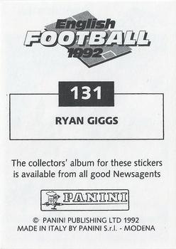 1991-92 Panini English Football 92 #131 Ryan Giggs Back