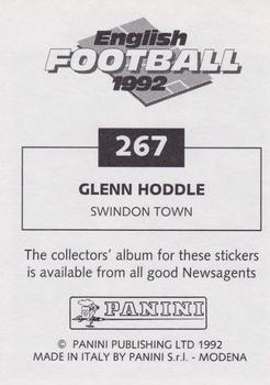 1991-92 Panini English Football 92 #267 Glenn Hoddle Back