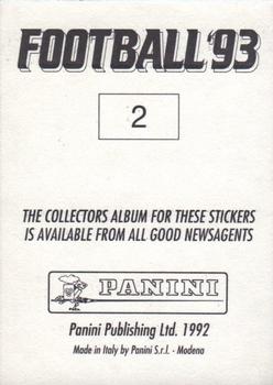 1992-93 Panini Football '93 (England) #2 Steve Bould Back