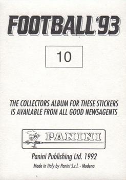 1992-93 Panini Football '93 (England) #10 Kevin Campbell Back