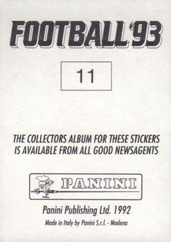 1992-93 Panini Football '93 (England) #11 Alan Smith Back
