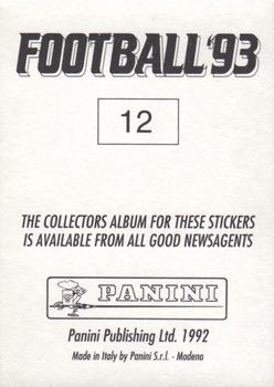 1992-93 Panini Football '93 (England) #12 Ian Wright Back