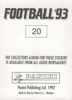 1992-93 Panini Football '93 (England) #20 Paul McGrath Back