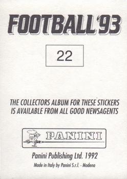 1992-93 Panini Football '93 (England) #22 Dalian Atkinson Back