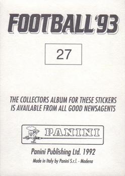 1992-93 Panini Football '93 (England) #27 Alan Wright Back